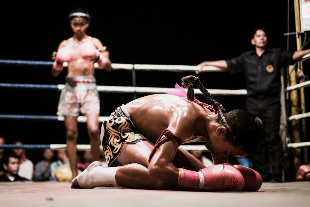 Thaiboxer sammelt Konzentration